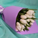 Bouquet of 25 white tulips