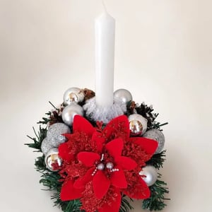 New Year's Candle Holder with Candle 'Winter Tale'