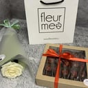 Combo set "Laffre" con una rosa