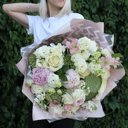 Blumenstrauß 'Strauß Pfingstrosen, Mattiola und Alstroemeria'