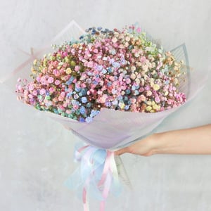 Ramo 'Bouquet of 11 branches of colored gypsophila'