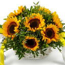 Flowers in a basket Sunny summer