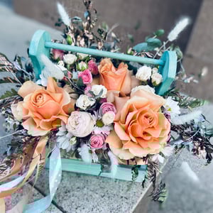Flowers in a box "Tiffany blue"
