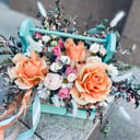 Flowers in a box "Tiffany blue"