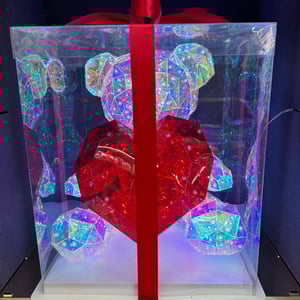 Teddy Bear led holding a Red Heart