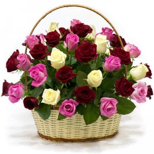Flower basket 'Basket of Roses'