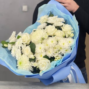 Bouquet of their Chrysanthemums and Roses
