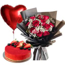 Flower Cake & Balloon Combo