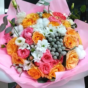 Delicate bouquet with exotic