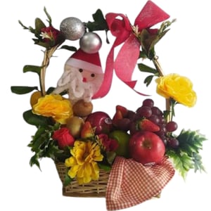Fruit basket and Christmas decoratio