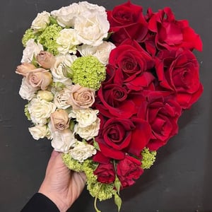 Rote Weiße Rose Herz