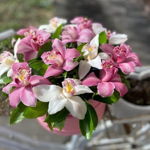 Hat box with flowers 'Love story'