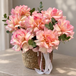 Composition florale «Panier romantique»