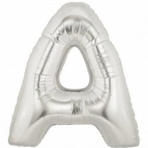 Silver Foil Balloon in the Shape of the Letter A