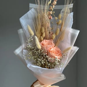 Trockenblumenstrauß Pfirsich
