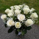 Bouquet 'White roses with gypsophila'