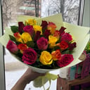 Bouquet of 21 multi-colored roses