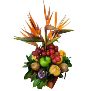 Paradiesvögel und Früchte