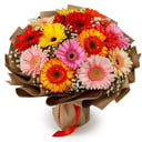 Bouquet of 15 gerberas "Star hoarfrost"