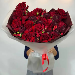 Bouquet 'Soie bordeaux'