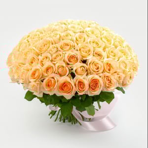 Bouquet of 101 roses "Creme brulee"