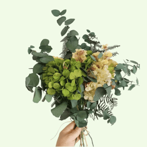 Ramo de flores preservadas verde
