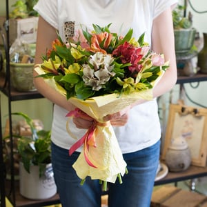 Bouquet of colorful alstroemerias