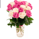 Ramo de 25 rosas blancas y rosadas