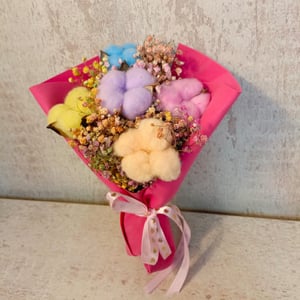 Bouquet with cotton and gypsophila