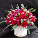 Hat box with flowers 'Fairy Red Box'