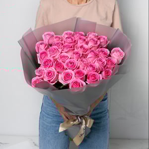 Bouquet of pink roses 35 pcs