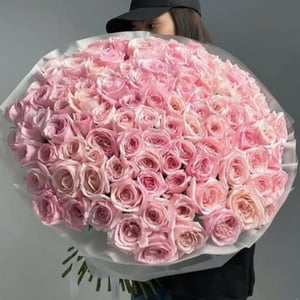 100 Pink Ohara Rose Bouquet - Elegance