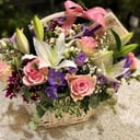 Beautiful flower arrangement in a basket