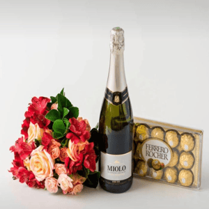 Bouquet of flowers, chocolates