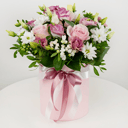 Aurora: Hat box with purple Lisianthuses