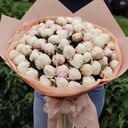 Large bouquet and delicate peonies
