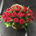 Flower basket '51 red roses in a basket'
