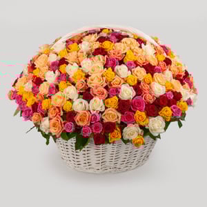 Flower basket 'A scattering of stars (301 roses)'