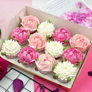 Cupcakes, 12 piezas - Flores dulces