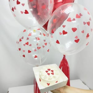 Cake and balloons Hearts