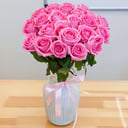 24 pink roses