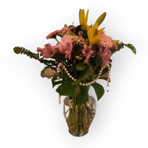 Arrangement 'Elegant, Hollywood Regency vase'