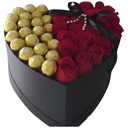 Heart with Roses and Chocolates