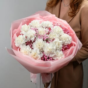 Bouquet of 15 white Dianthus