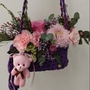 Arrangement 'Flower Bag with teddy'