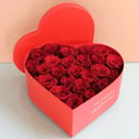 25 Red Roses Heart Box