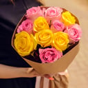 Of yellow and pink roses, 25 pcs