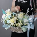 Basket with flowers mint