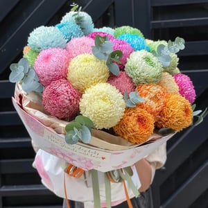 Flower basket 'Pink & Coral Chrysanthemum Grand Vase'