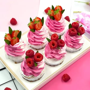 6-pack Raspberry & Strawberry Cupcakes